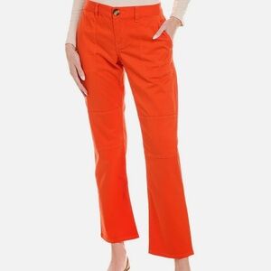 Cabi Utility Trouser straight leg cropped red orange